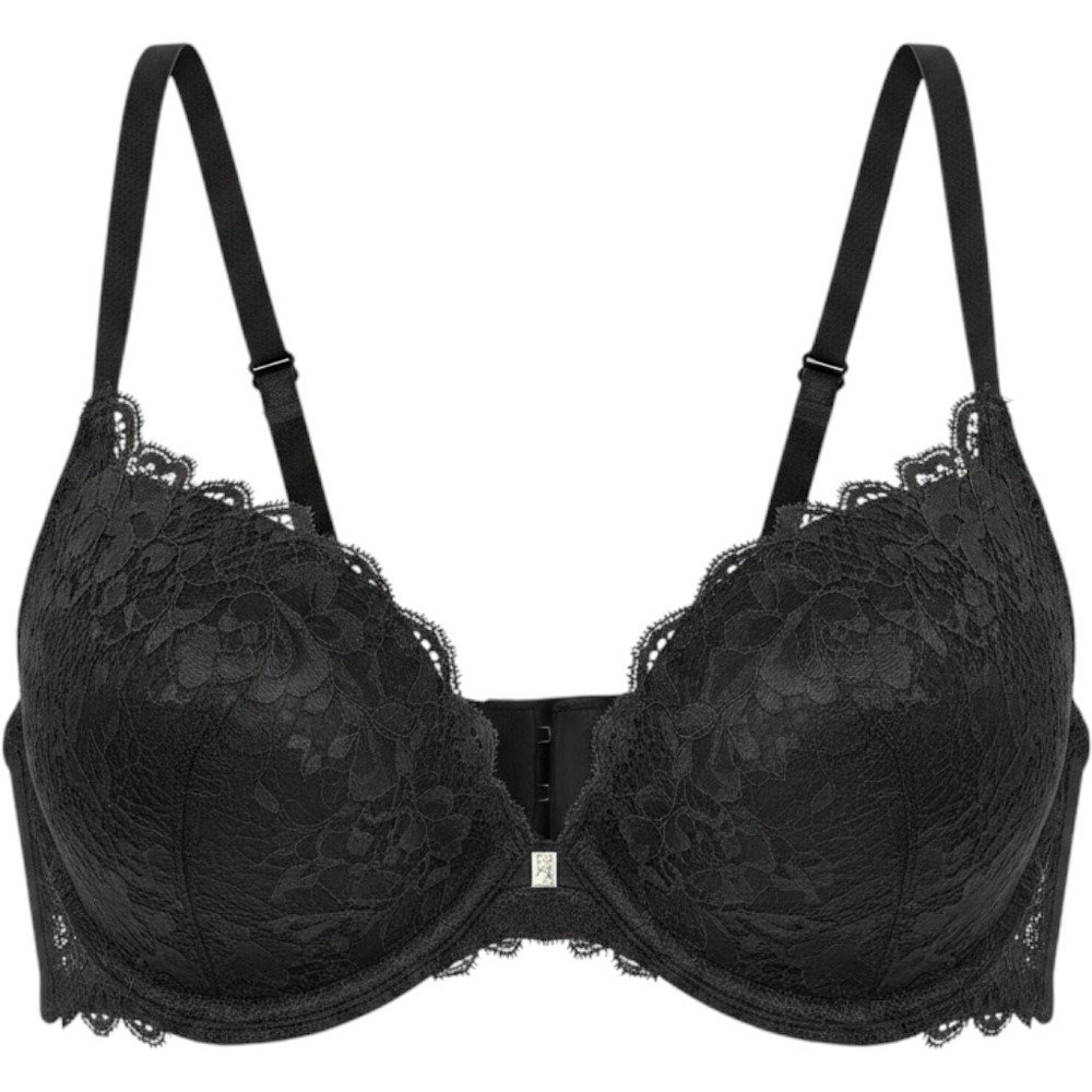 Cosabella Black Lace Push Up Bra Made in Italy Floral Scalloped Lingerie 34D‎